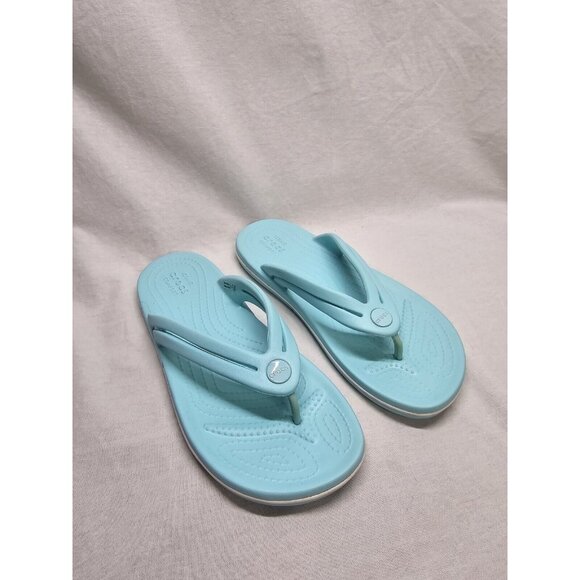 Crocs crocband thong sandals iconic comfort flip flops women’s size 7 Turquoise - Picture 2 of 6
